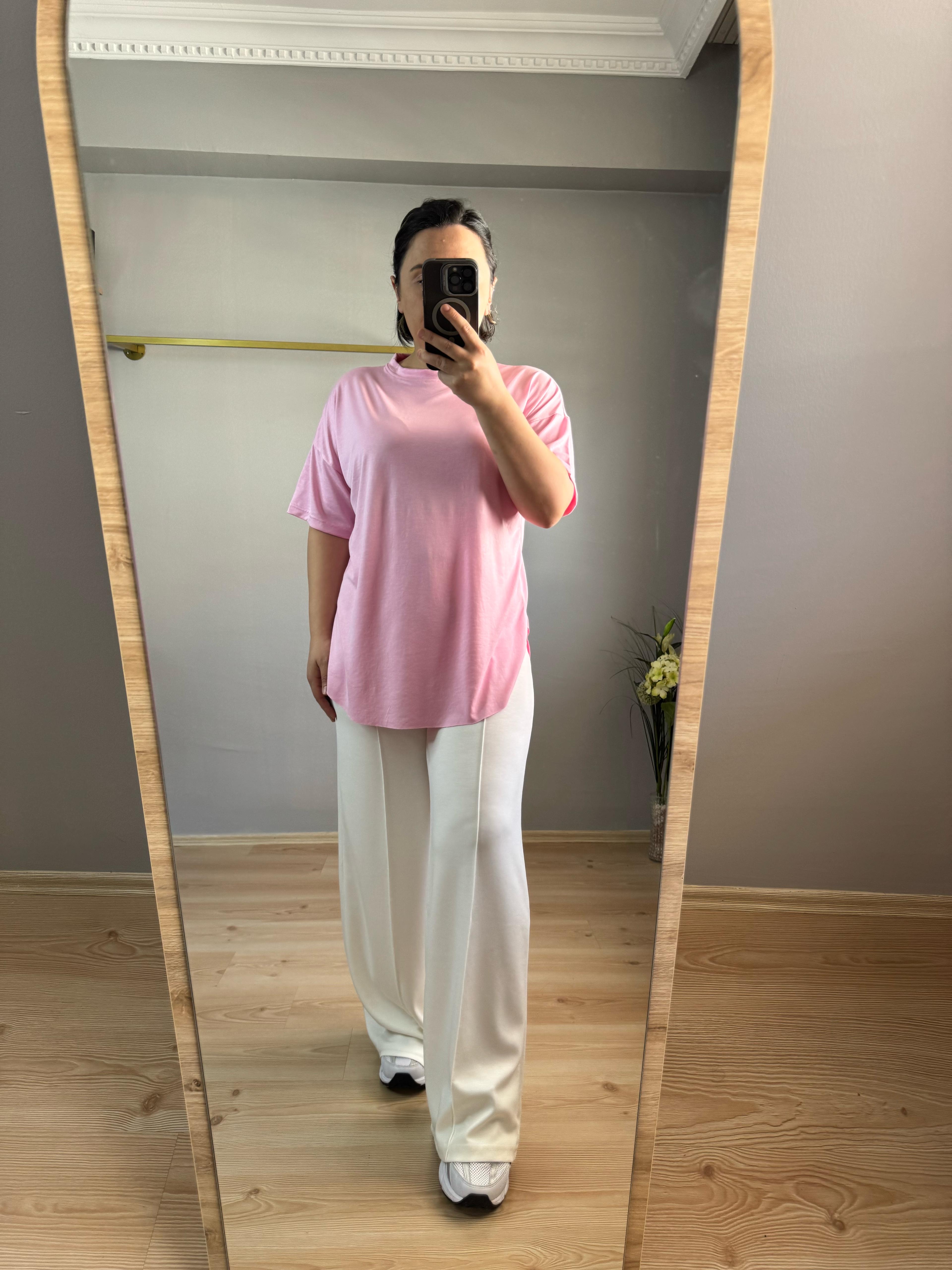 Süprem Modal tişört pembe