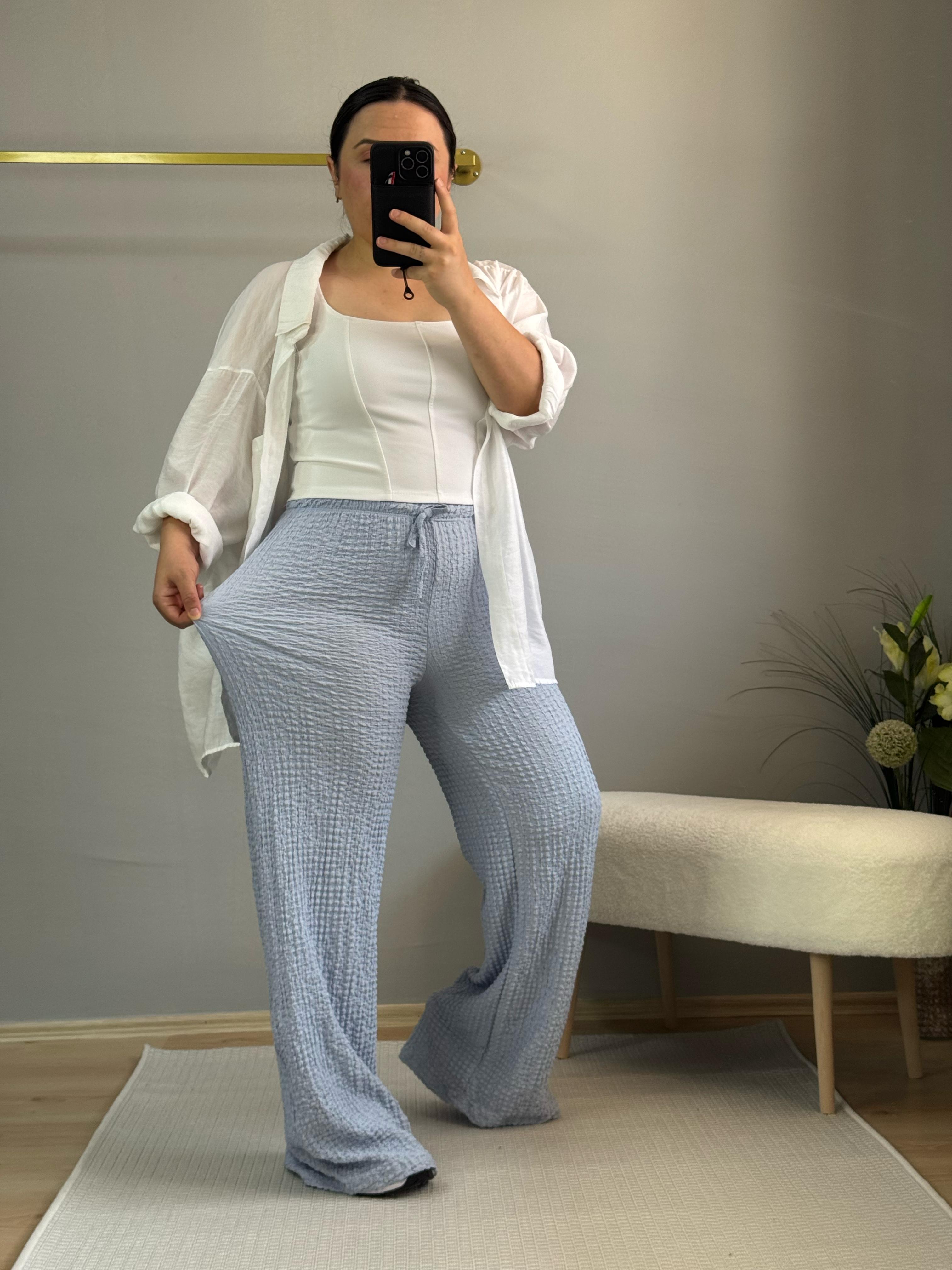 Bubble pantolon mavi