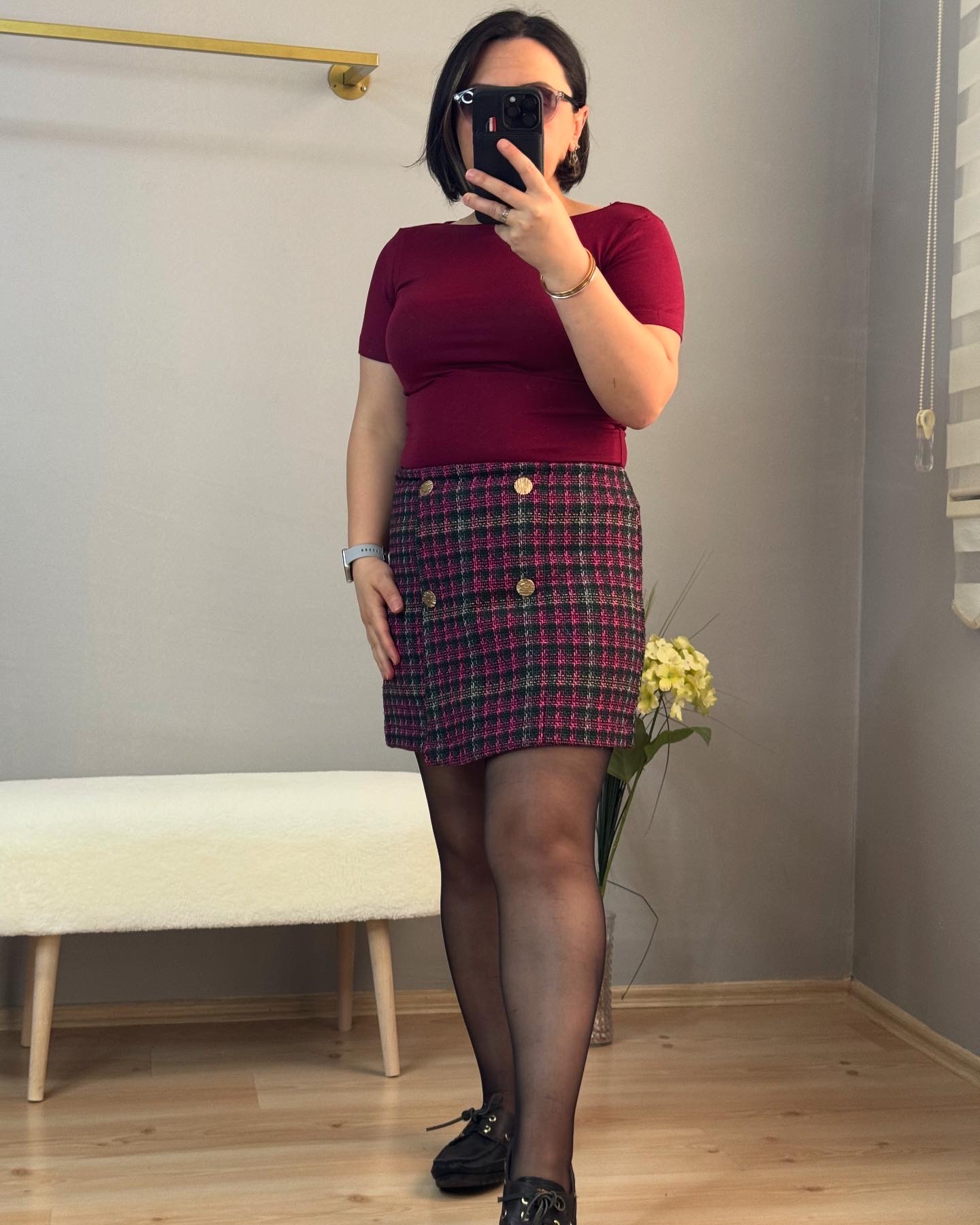 Kayık yaka Buzzy tişört bordo