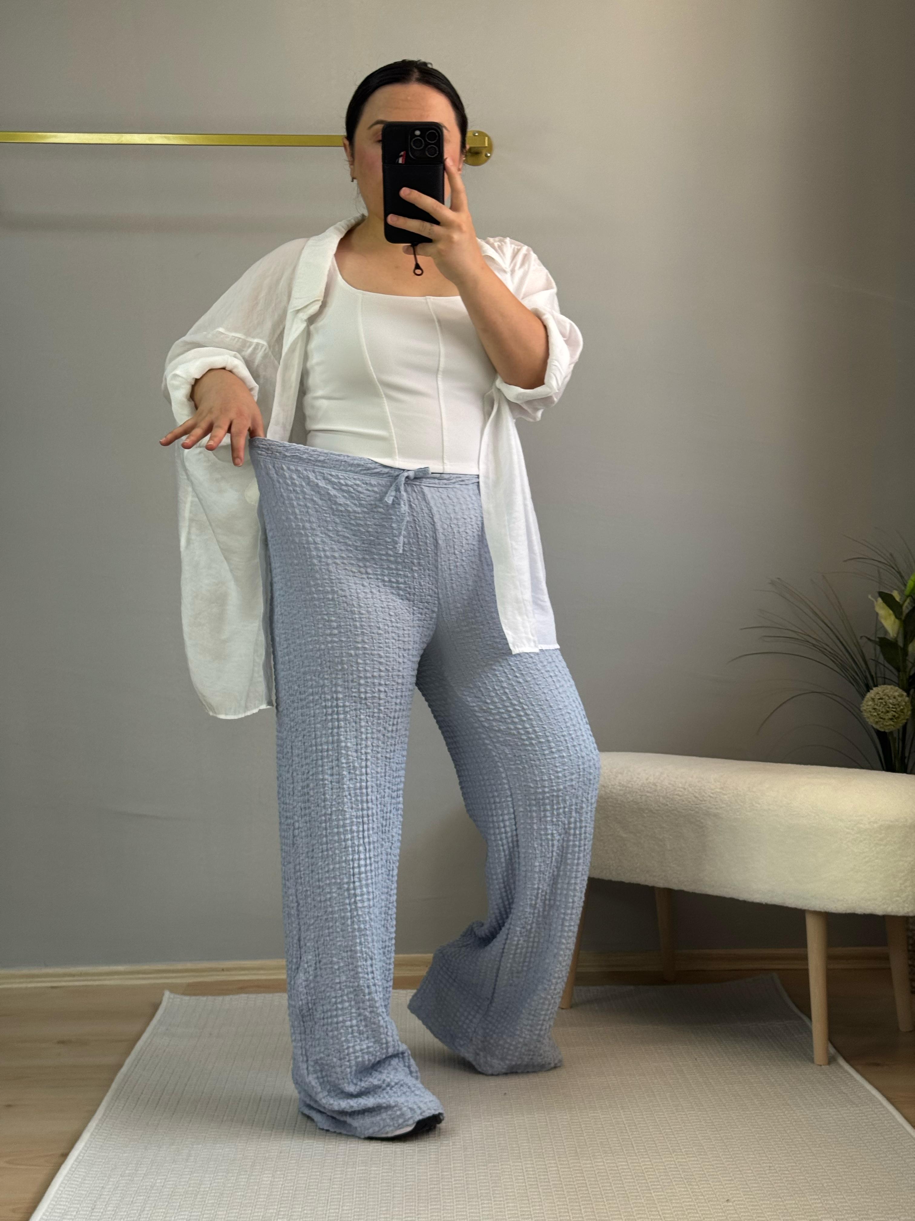 Bubble pantolon mavi