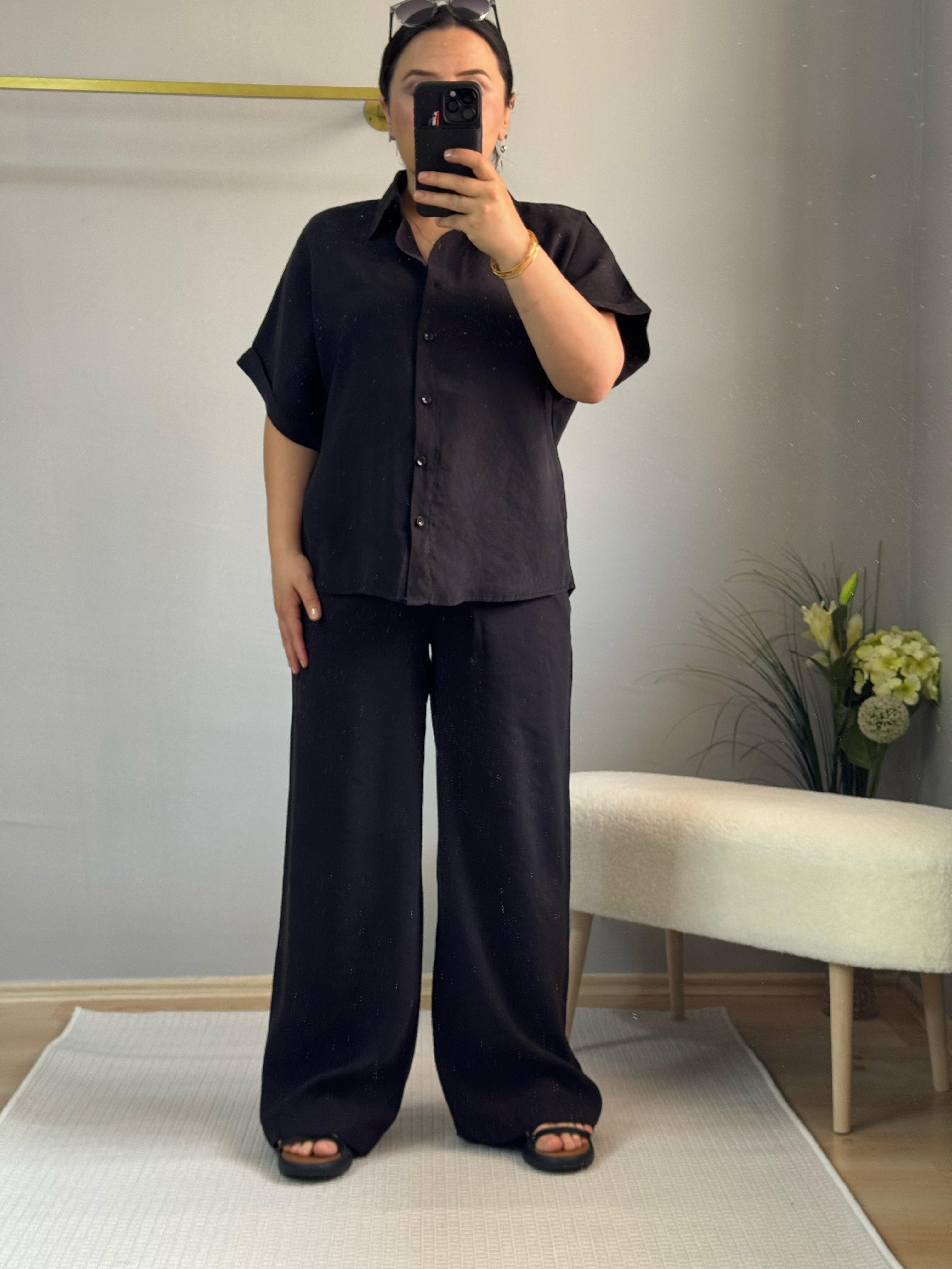 Modal tencel takım siyah