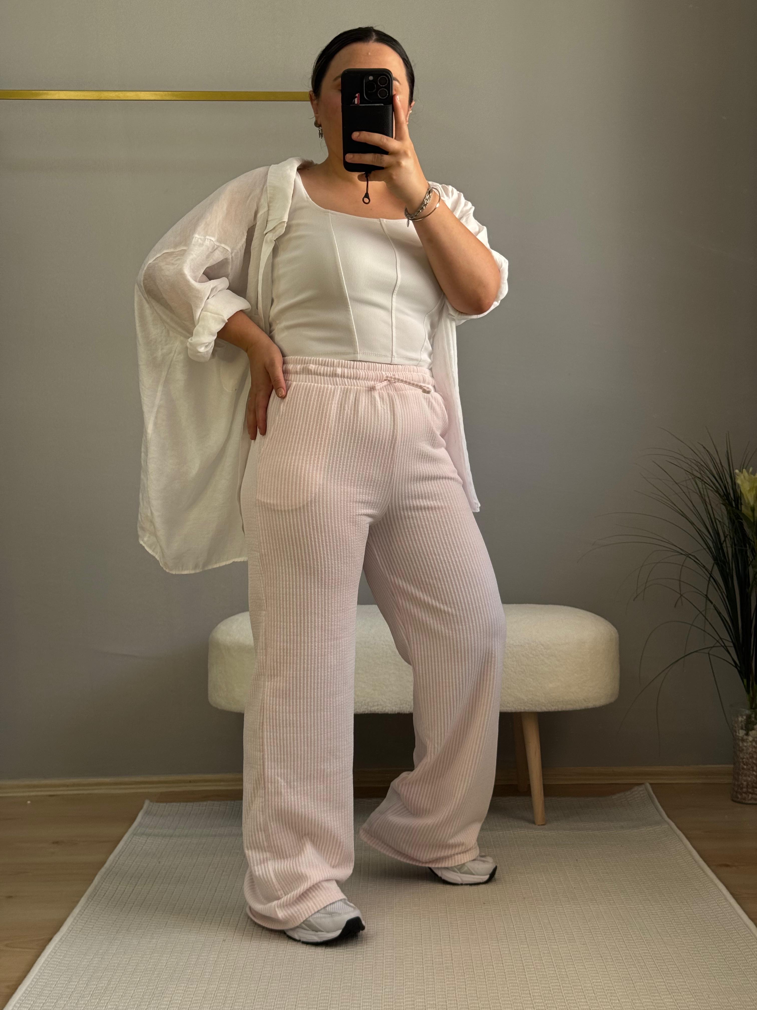 Su yolu pantolon pembe