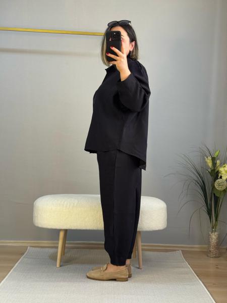 Tencel modal şalvar takım siyah