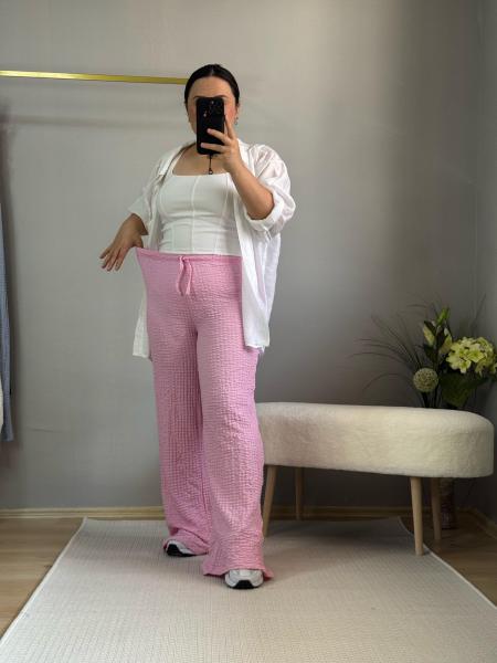 Bubble pantolon pembe