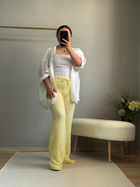 Bubble pantolon sarı
