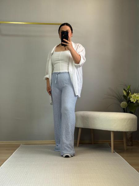 Bubble pantolon mavi